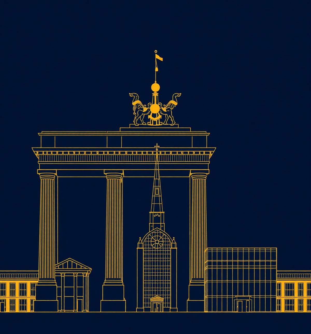 Illustrated landmarks of Germany